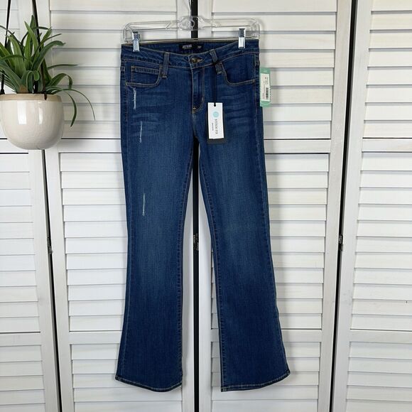 New Stitch Fix Just Black Ariana Distressed Bootcut Jean Medium Wash Size 28 Pet - Picture 1 of 9